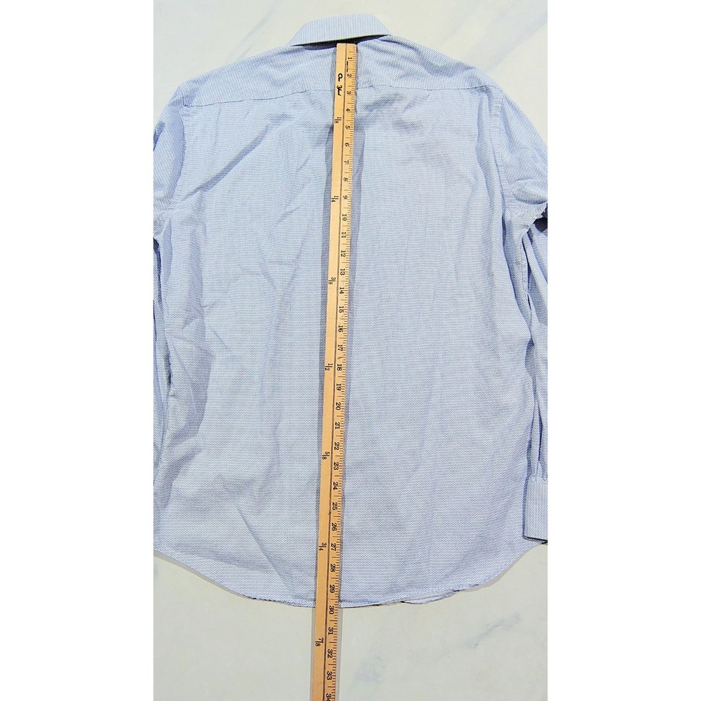 TM Lewin Men's 16-35 Long Sleeve Button Up Shirt Slim Blue Finest Cotton - Picture 9 of 10